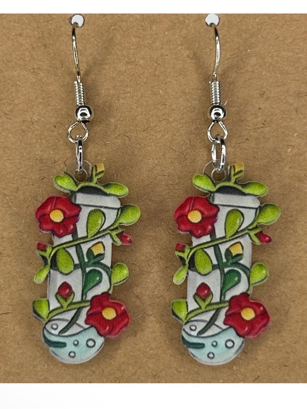 Succulent Plant 2D Acrylic Earrings Fashion Jewelry